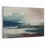 Abstract Ocean Breeze Canvas – Textured Blue and White Coastal Art