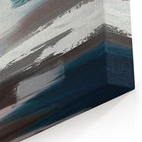 Minimalist Abstract Strokes Canvas – Black, White, and Teal Modern Art