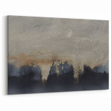 Abstract Minimalist Canvas – Textured Black, Gold, and Gray Modern Art