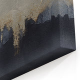Abstract Minimalist Canvas – Textured Black, Gold, and Gray Modern Art