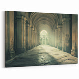 Historic Arches Wall Art - Timeless Stone Corridor Canvas & Framed Print
