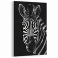 Monochrome Zebra Wall Art - Striking Black and White Canvas Print