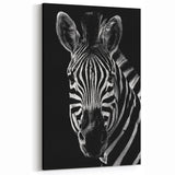 Monochrome Zebra Wall Art - Striking Black and White Canvas Print