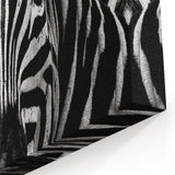 Monochrome Zebra Wall Art - Striking Black and White Canvas Print