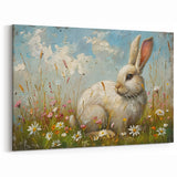 Serene Rabbit in Meadow Wall Art - Pastoral Canvas & Framed Prints