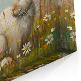 Serene Rabbit in Meadow Wall Art - Pastoral Canvas & Framed Prints