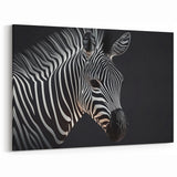 Contemporary Zebra Wall Art - Striking Black and White Canvas Print