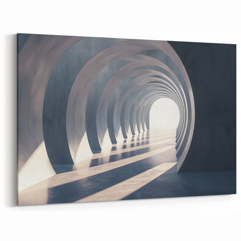 Contemporary Arches Wall Art - Modern Blue and White Abstract Print