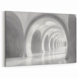 Modern Arches Wall Art - Minimalist White Abstract Corridor Print