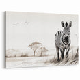 Serene Zebra Wall Art - Safari Landscape Canvas Print