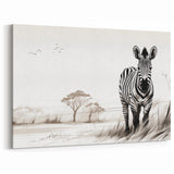 Serene Zebra Wall Art - Safari Landscape Canvas Print