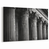 Classic Columns Wall Art - Bold Black & White Architectural Canvas