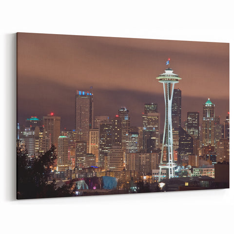 Seattle Night Skyline Art | Seattle Cityscape Photography Prints