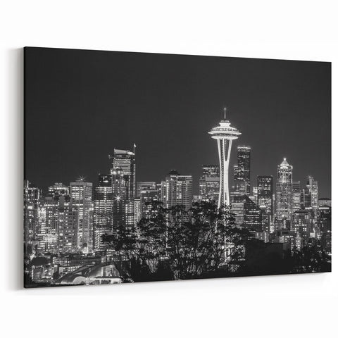 Seattle Skyline Photography | Black and White Cityscape Wall Art