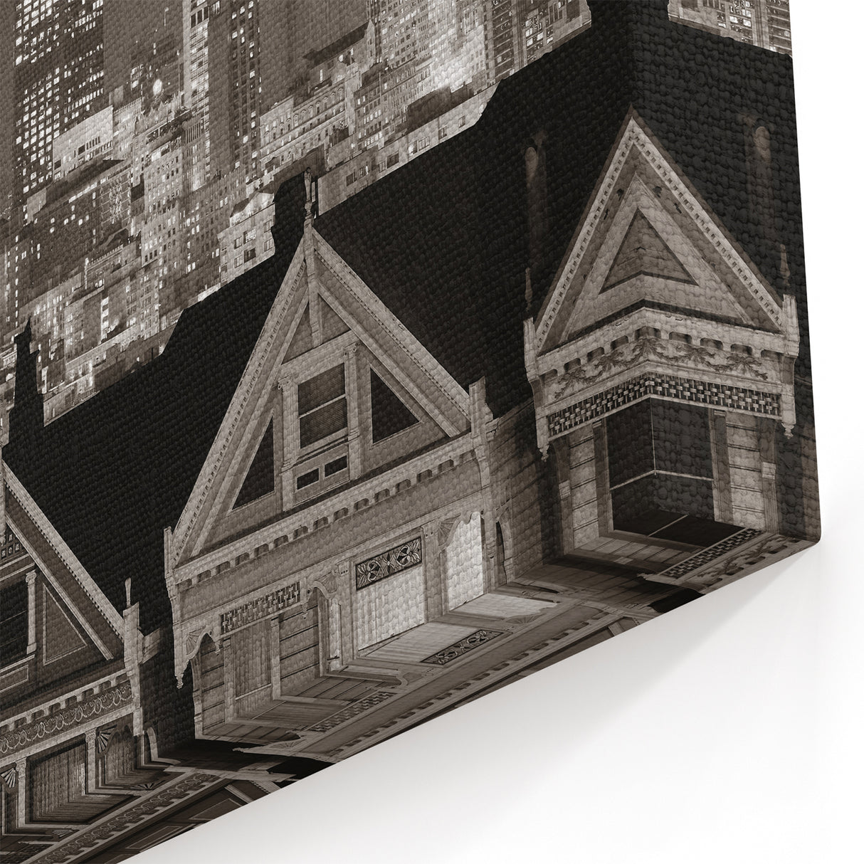 San Francisco Skyline Art | Classic Cityscape with Painted Ladies | Canvas
