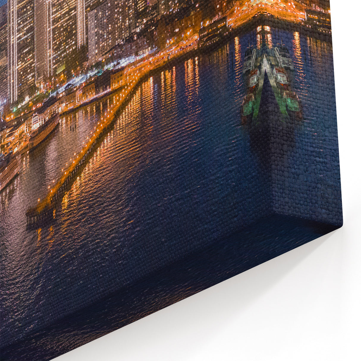 San Francisco Skyline Art | Night Cityscape with Illuminated Bay | Canvas