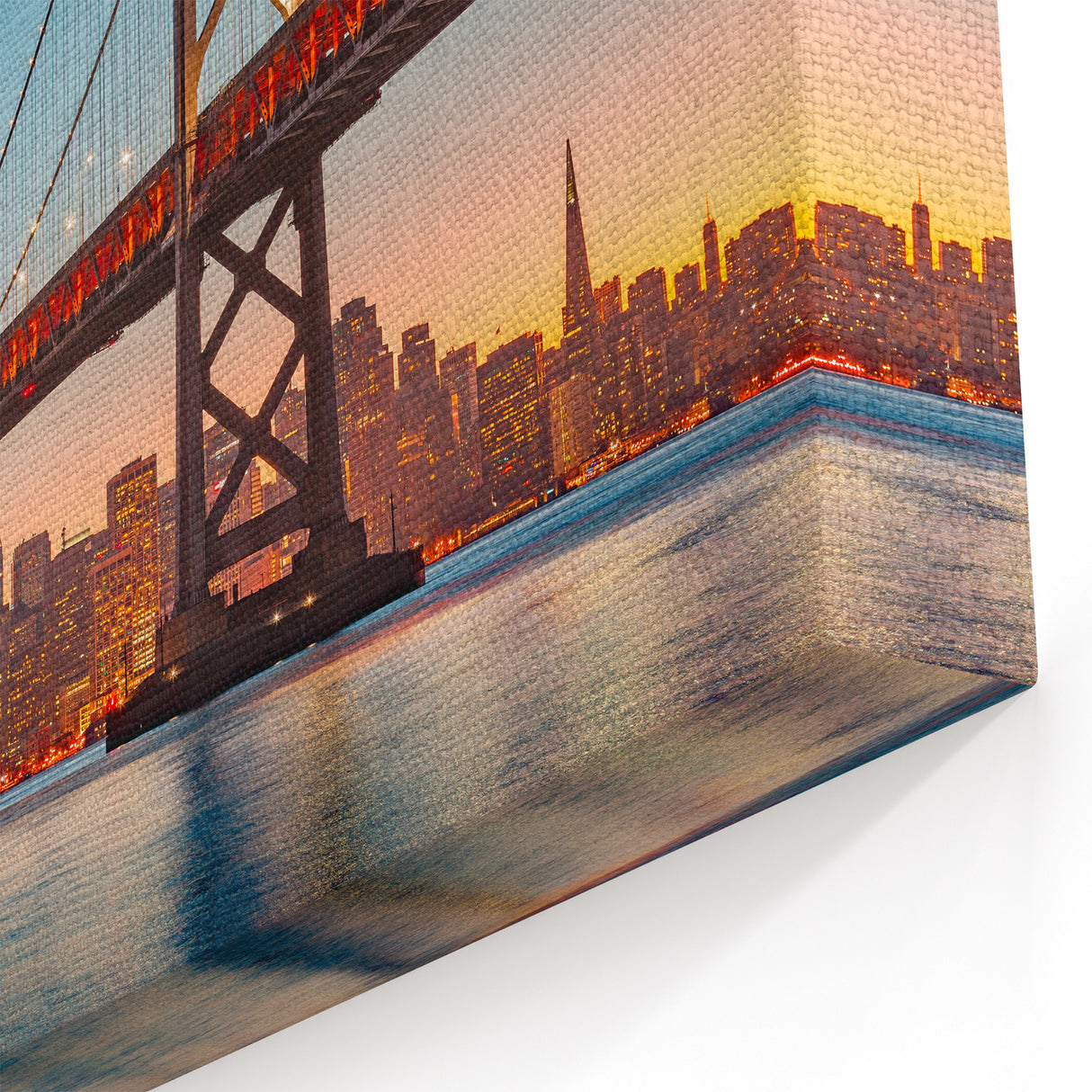 San Francisco Skyline Art | Dusk Cityscape with Bay Bridge | Canvas Print