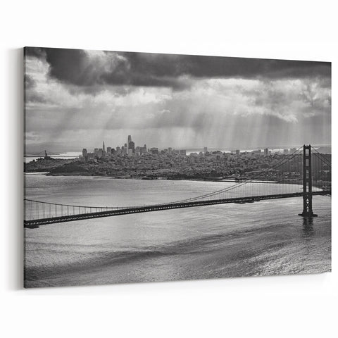 San Francisco Skyline Art | Dramatic Black and White Cityscape | Canvas