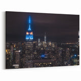 New York City Skyline Art | Night Cityscape with Empire State | Canvas