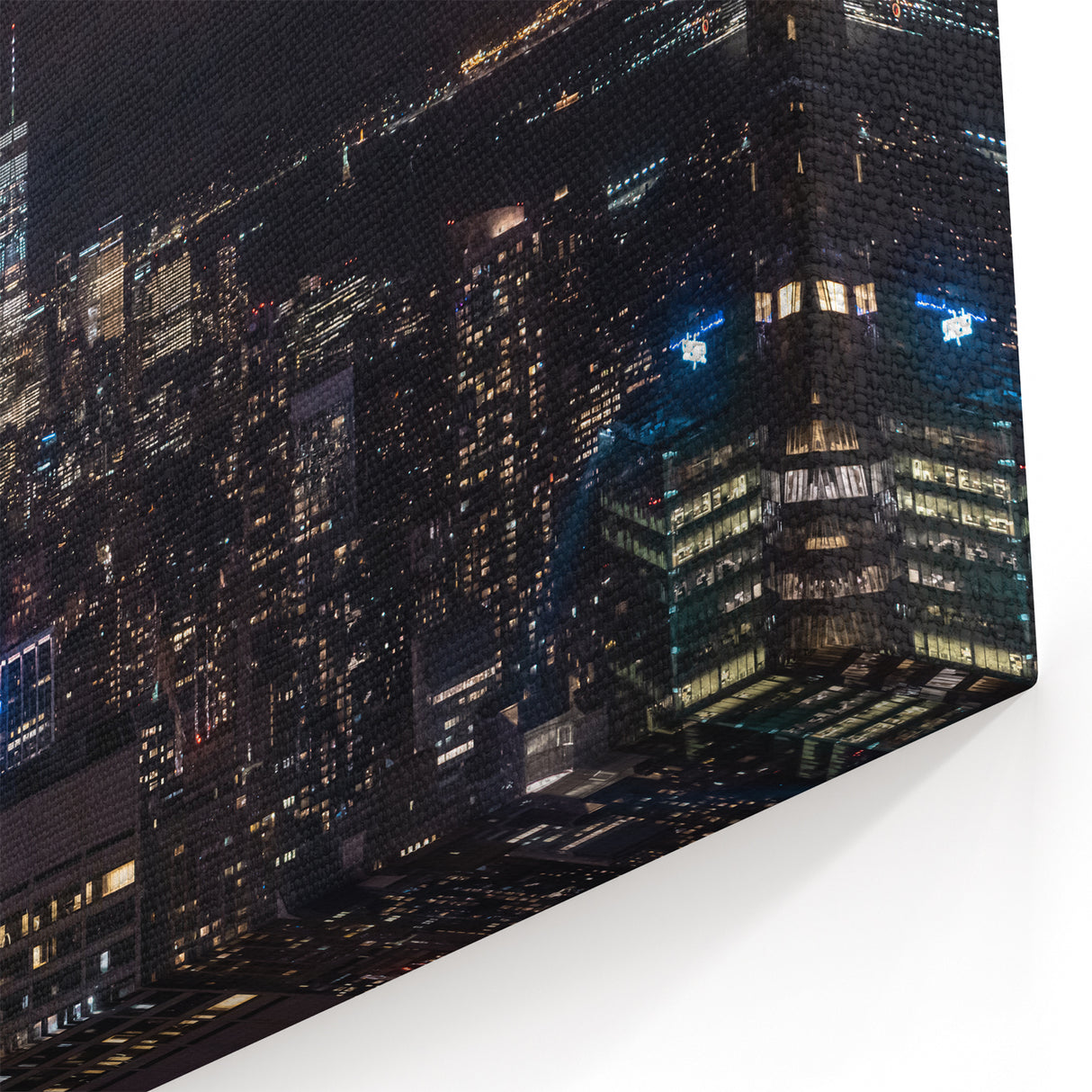 New York City Skyline Art | Night Cityscape with Empire State | Canvas