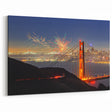 San Francisco Skyline Art | Festive Fireworks over Golden Gate | Canvas