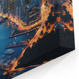 San Francisco Skyline Art | Dusk Cityscape with Illuminated Bay | Canvas