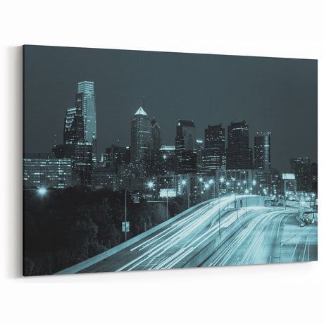 Philadelphia Skyline Wall Art - Elegant Night Cityscape Canvas Print