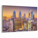 Philadelphia Skyline Photography - Sunset Cityscape with City Hall Art