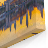 Philadelphia Skyline Art - Ben Franklin Bridge at Sunset Reflections Print