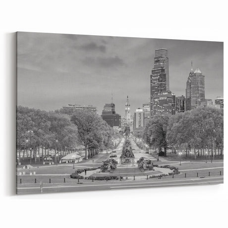 Philadelphia City Wall Decor - Black and White Art with Historic Landmarks