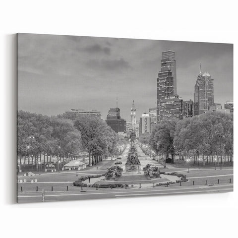 Philadelphia City Wall Decor - Black and White Art with Historic Landmarks