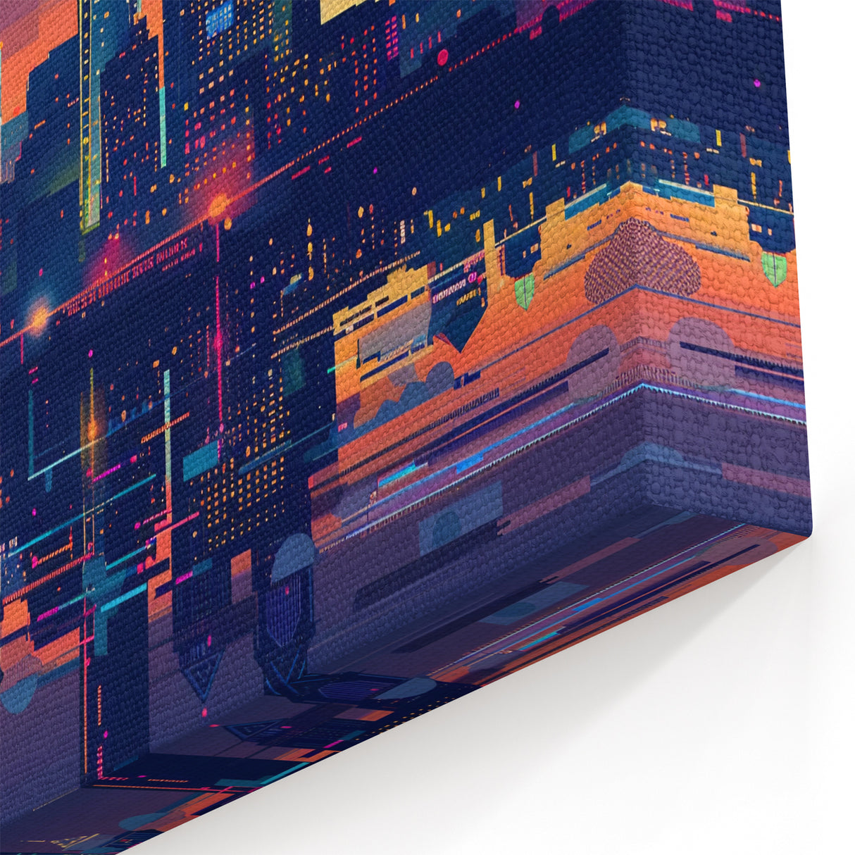 Philadelphia Skyline Art - Modern Abstract Cityscape with Neon Reflections