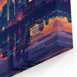Philadelphia Skyline Art - Modern Abstract Cityscape with Neon Reflections