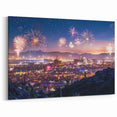 Phoenix Skyline Wall Art | Dramatic Sunset Cityscape with Desert Landscape