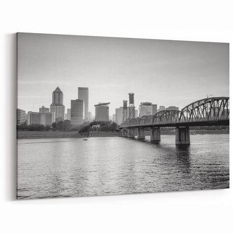 Portland Skyline Wall Art | Black & White Portland Cityscape Print