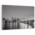 Portland Night Skyline Photography | Black & White Cityscape Art
