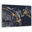 Abstract Line Art with Gold and Navy Accents - Modern Strokes Canvas