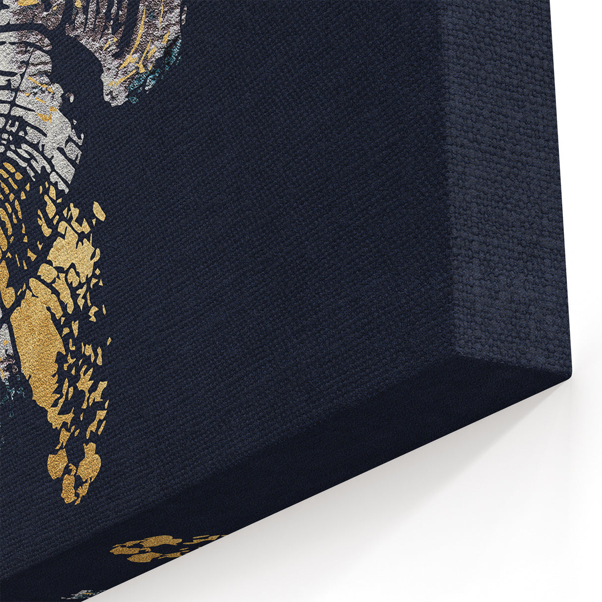 Abstract Line Art with Gold and Navy Accents - Modern Strokes Canvas