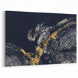 Geometric Line Art with Gold Accents - Contemporary Abstract Canvas