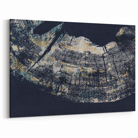 Contemporary Line Art with Textured Gold - Abstract Strokes Canvas