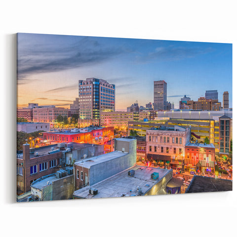 Memphis City Skyline Art - Sunset Downtown Photography on Canvas