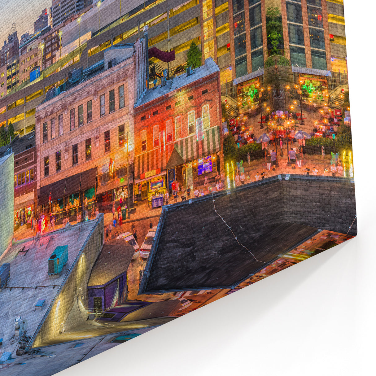 Memphis City Skyline Art - Sunset Downtown Photography on Canvas
