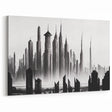 Modern Monochrome Memphis Skyline Art - Black and White Cityscape Canvas