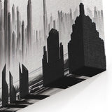 Modern Monochrome Memphis Skyline Art - Black and White Cityscape Canvas