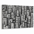 Abstract Memphis Skyline Art - Black and White Geometric Cityscape Canvas