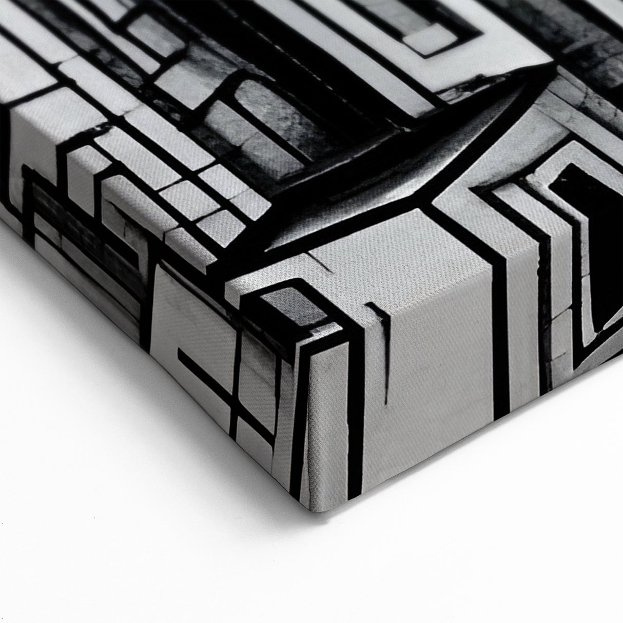 Abstract Memphis Skyline Art - Black and White Geometric Cityscape Canvas