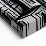 Abstract Memphis Skyline Art - Black and White Geometric Cityscape Canvas