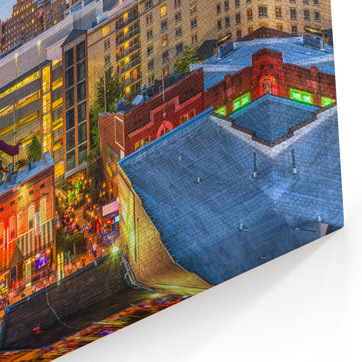 Memphis Downtown Skyline Art - Vibrant Cityscape Canvas at Sunset