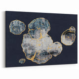 Abstract Organic Shapes with Gold Highlights - Modern Art Canvas