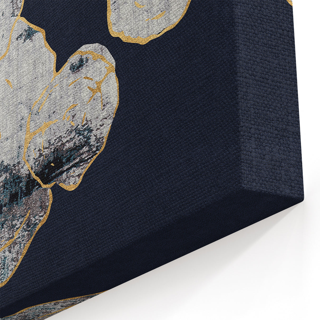 Abstract Organic Shapes with Gold Highlights - Modern Art Canvas